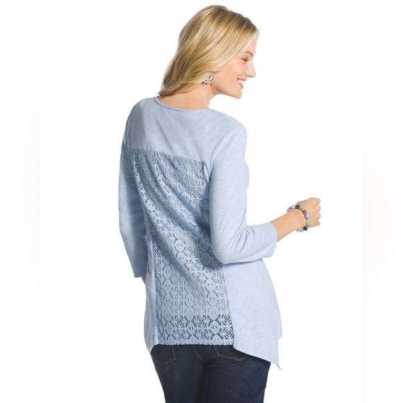 Chico's Cam Crochet-Inset Tee - Picture 2 of 12